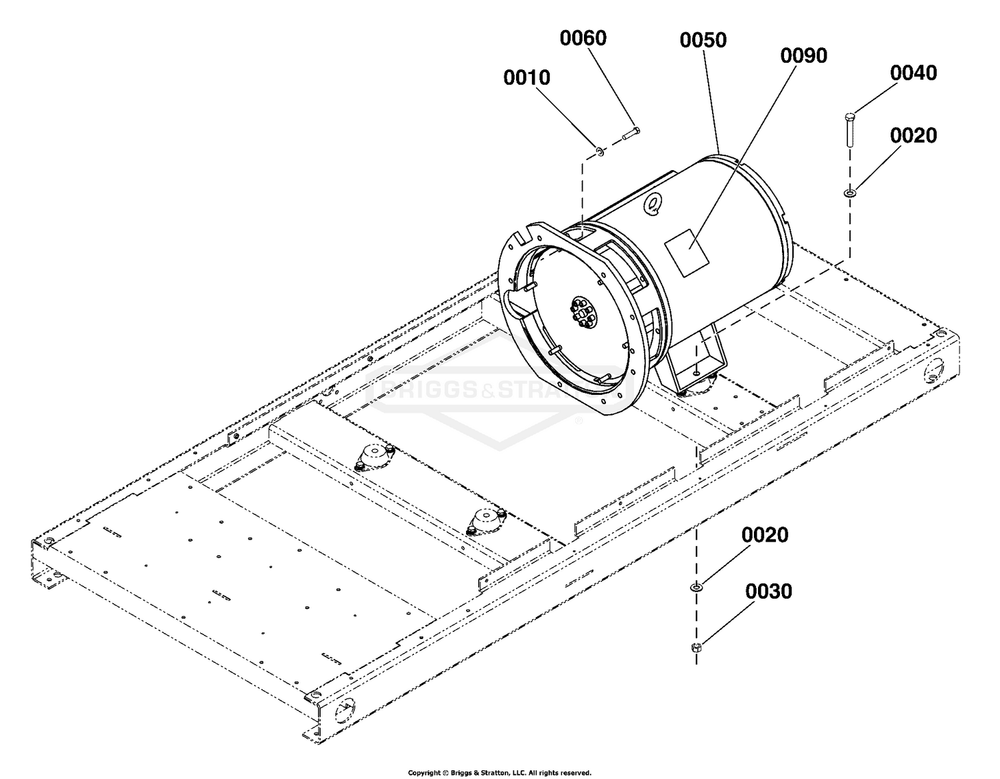 Alternator Group Diagram and Parts List for 076148-01  Briggs and Stratton Generator